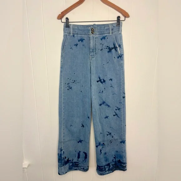 Manel Villalonga Pilcro Anthropologie Eventide Trouser High-Rise Wide-Leg Jeans - Picture 4 of 11